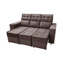 Ver imagem 4 de Sofá Retrátil e Reclinável 3 Lugares Londres 1.90cm C/ Molas - Suede