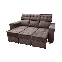 Sofá Retrátil e Reclinável 3 Lugares Londres 1.90cm C/ Molas - Suede - 4