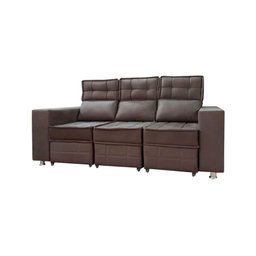 Sofá Retrátil e Reclinável 3 Lugares Londres 1.90cm C/ Molas - Suede - 1