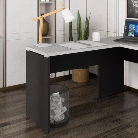 Mesa de Escritório Auxiliar 90cm Multimóveis Cr25305 Cinza Preto
