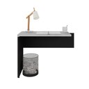 Ver imagem 4 de Mesa de Escritório Auxiliar 90cm Multimóveis Cr25305 Cinza Preto