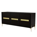 Ver imagem 2 de Balcão Buffet Paraty 167 Cm Laca Pés Metal e Palhinha Preto