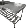 Pia Aço Inox Industrial 150x70x90 Cm Cuba Grande Cubão Esquerda Nortinox - 4