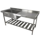 Ver imagem 1 de Pia Aço Inox Industrial 150x70x90 Cm Cuba Grande Cubão Esquerda Nortinox