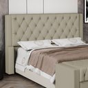 Ver imagem 6 de Cabeceira Atena para Cama Box Casal Padrão 140cm Capitonê com Frame Veludo Bege - Desk Design
