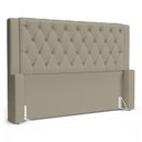 Ver imagem 1 de Cabeceira Atena para Cama Box Casal Padrão 140cm Capitonê com Frame Veludo Bege - Desk Design