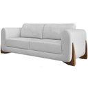 Ver imagem 1 de Sofa Jolie 3 Lugares 230cm Pes Boomerang Linho 215 Grigio Ezz