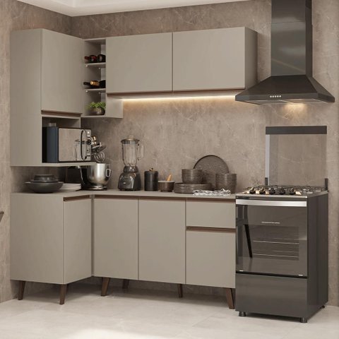 Armário de Cozinha Completa de Canto 265 Cm Nice Madesa 05