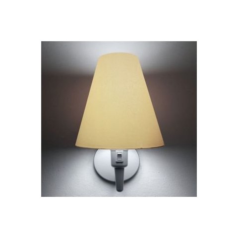 Arandela Cone Vivare Md-2032 Base Alumínio Branco Com Interruptor Cúpula em Tecido - Bivolt Lustres 