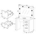 Ver imagem 6 de Penteadeira Camarim com Espelho e LED 3 Gavetas PE2010 90cm Branco - Tecnomobili