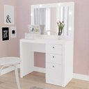 Ver imagem 1 de Penteadeira Camarim Compacta 3 Gavetas com Espelho Pe2010 Tecno Mobili - Branco