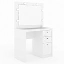 Ver imagem 2 de Penteadeira Camarim Compacta 3 Gavetas com Espelho Pe2010 Tecno Mobili - Branco