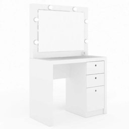Penteadeira Camarim Compacta 3 Gavetas com Espelho Pe2010 Tecno Mobili - Branco - 2