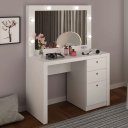 Ver imagem 3 de Penteadeira Camarim Compacta 3 Gavetas com Espelho Pe2010 Tecno Mobili - Branco