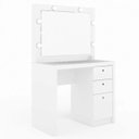 Ver imagem 2 de Penteadeira Camarim com Espelho e LED 3 Gavetas PE2010 90cm Branco - Tecnomobili