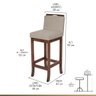 Kit 2 Banquetas Média Balcão Cozinha Turim Madeira Capuccino Suede Bege CCS - 2