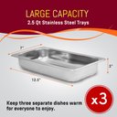 Ver imagem 3 de Elite Gourmet Ewm-6171 Buffet Server 3 em 1 com 3 Bandejas de 2,5l - Aço Inox