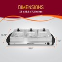 Ver mais imagens de Elite Gourmet Ewm-6171 Buffet Server 3 em 1 com 3 Bandejas de 2,5l - Aço Inox