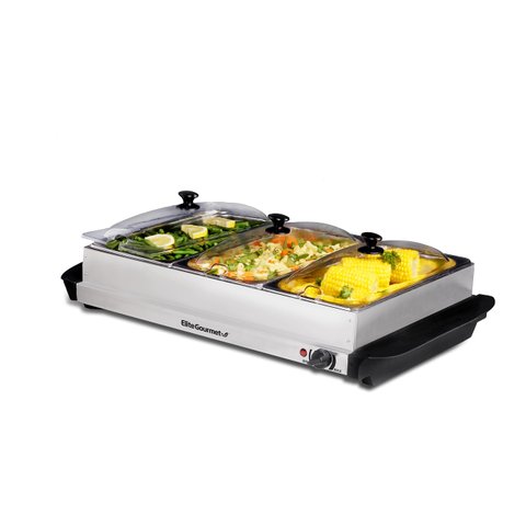 Elite Gourmet Ewm-6171 Buffet Server 3 em 1 com 3 Bandejas de 2,5l - Aço Inox