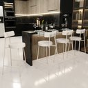 Ver imagem 2 de Kit 03 Banquetas Baixa Cozinha Sala Jantar Bancada Milão Arena L02 Linho Palha - lyam decor