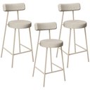 Ver imagem 1 de Kit 03 Banquetas Baixa Cozinha Sala Jantar Bancada Milão Arena L02 Linho Palha - lyam decor