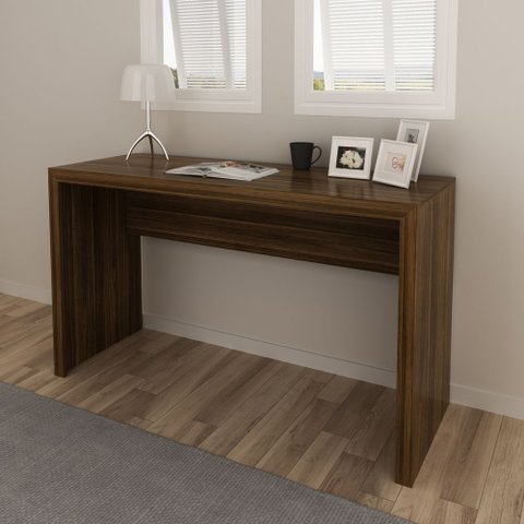 Mesa Escrivaninha para Escritório 1,27m Nogal Me4135 Tecno Mobili