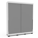 Ver imagem 2 de Roupeiro Solteiro Madri 2 Portas 2 Gavetas 177x213cm Cinza/Branco 250703