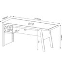 Ver imagem 3 de Mesa para Escritório 1,63m 2 Gavetas Me4122 Tecno Mobili - Nogal/fendi