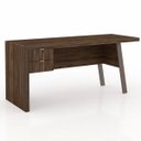 Ver imagem 2 de Mesa para Escritório 1,63m 2 Gavetas Me4122 Tecno Mobili - Nogal/fendi