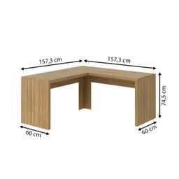 Mesa para Escritório em L 1,57x1,57m Me4116 Tecno Mobili - Amêndoa - 3