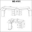 Ver mais imagens de Escrivaninha de Canto 3 Gavetas Várias Cores Me4101 Tecno Mobili - Amêndoa
