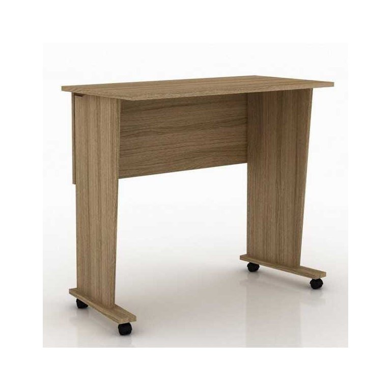 Mesa Escrivaninha Dobrável com Rodízio Cor Amêndoa Me4117 Tecno Mobili