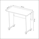 Ver imagem 5 de Escrivaninha Dobrável para Home Office com Rodízios ME4117 Amêndoa - Tecno Mobili