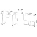 Ver imagem 2 de Mesa Escrivaninha Dobrável com Rodízio Cor Carvalho Me4117 Tecno Mobili