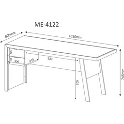 Mesa para Escritório 1,63m 2 Gavetas Me4122 Tecno Mobili - Branco - 2 Mesa para Escritório 1,63m 2 Gavetas Me4122 Tecno Mobili - Branco - 2