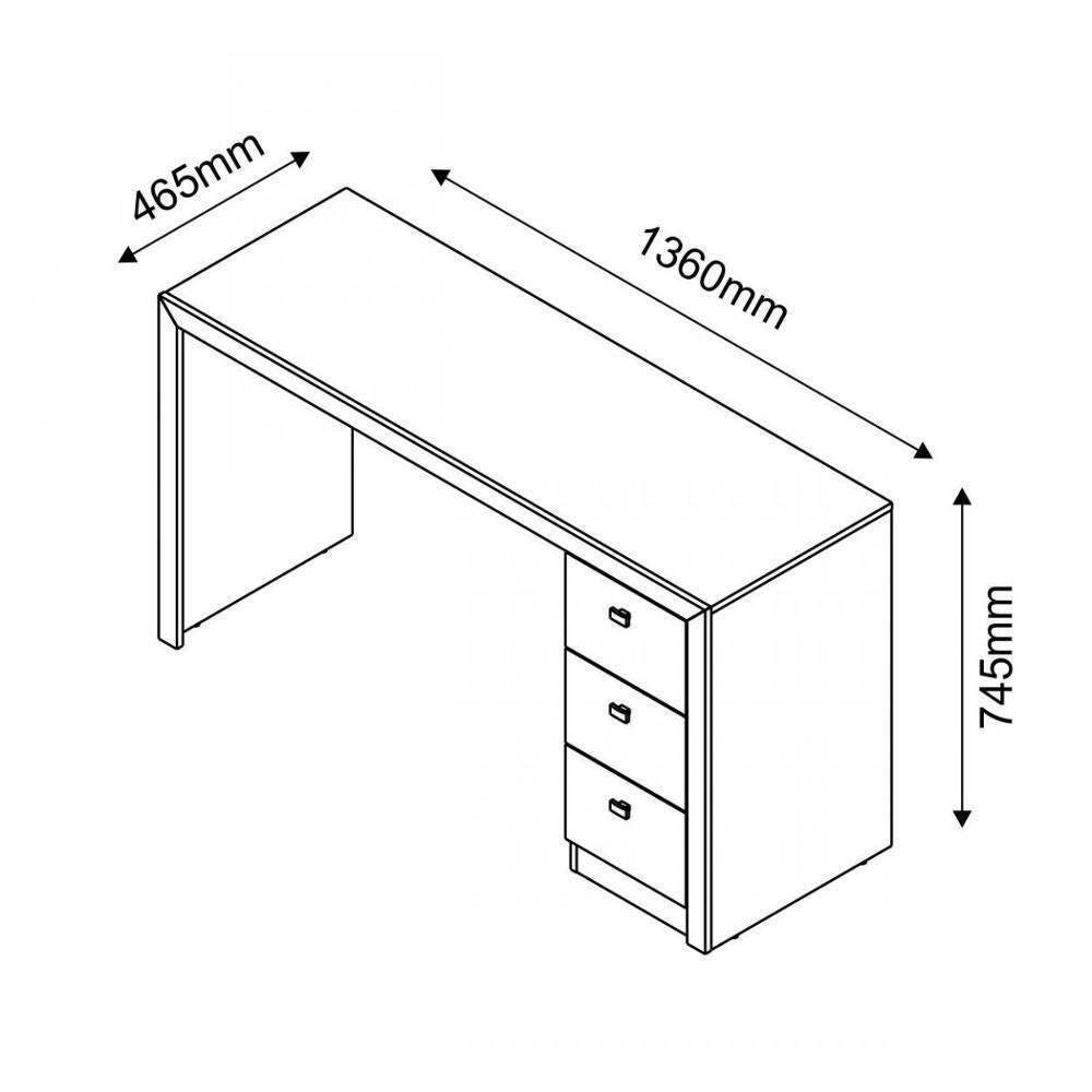 Mesa de Escritório Tecnomobili Me4102 - Amêndoa - 2