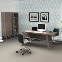 Ver imagem 1 de Mesa para Escritório 1,63m 2 Gavetas Me4122 Tecno Mobili - Carvalho/pés Fendi