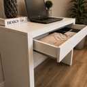 Ver imagem 6 de Escrivaninha Mesa para Notebook 90cm 1 Gaveta ME4107 Tecno Mobili - Branco