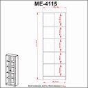 Ver imagem 5 de Armário com 2 Portas Cor Nogal Me4115 Tecno Mobili