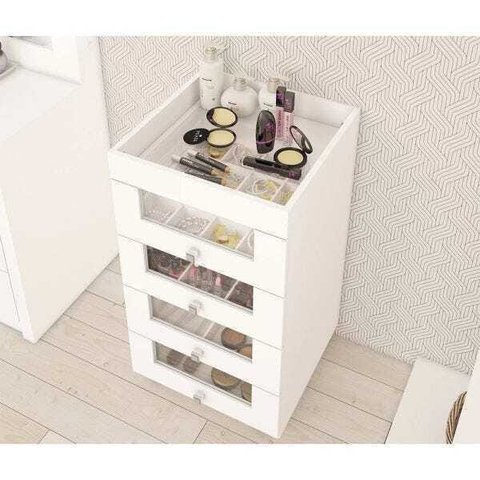 Carrinho para Salão de Beleza 4 Gavetas Pe2009 Tecno Mobili - Branco