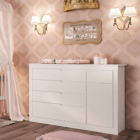 Cômoda Fraldário 5 Gavetas e 1 Porta Cléo