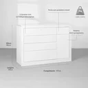 Ver imagem 3 de Cômoda Zoe 5 Gavetas com Porta - Branco Fosco