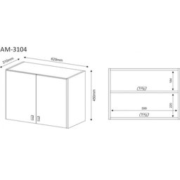 Armário Aéreo Alto 63cm 2 Portas Am3104 Tecno Mobili - Branco - 3