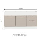 Ver imagem 3 de Balcão de Pia 150 Cm 2 Portas e 2 Gavetas (sem Tampo e Pia) Branco/crema Agata Madesa