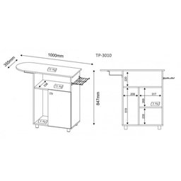 Tábua De Passar 1 Porta 2 Nichos Branco Tp3010 Tecnomobili - 2