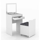 Ver imagem 2 de Penteadeira Compacta com Gaveta Espelho e Puff Pe2007 Tecno Mobili - Branco/tecido 369