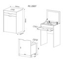 Ver imagem 4 de Penteadeira Compacta com Gaveta Espelho e Puff Pe2007 Tecno Mobili - Branco/tecido 369