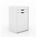 Ver imagem 3 de Penteadeira Compacta com Gaveta Espelho e Puff Pe2007 Tecno Mobili - Branco/tecido 369