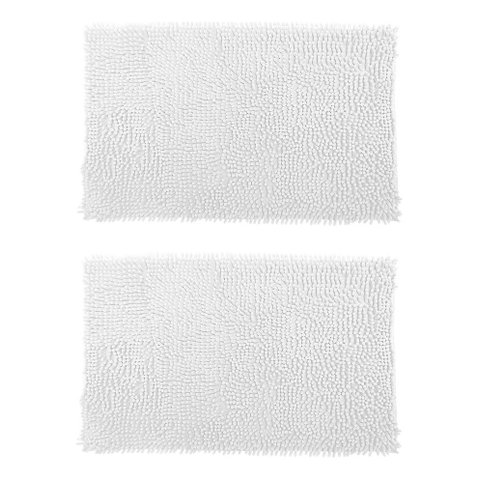 2 Tapete Banheiro Bolinha 38x48 Antiderrapante Rozac Branco