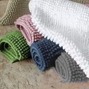 Ver imagem 6 de 2 Tapete Banheiro Bolinha 38x48 Antiderrapante Rozac Branco